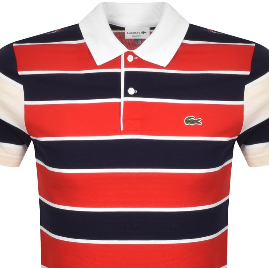 Alternative Image for ProductLacoste Striped Short Sleeved Polo T Shirt Navy2